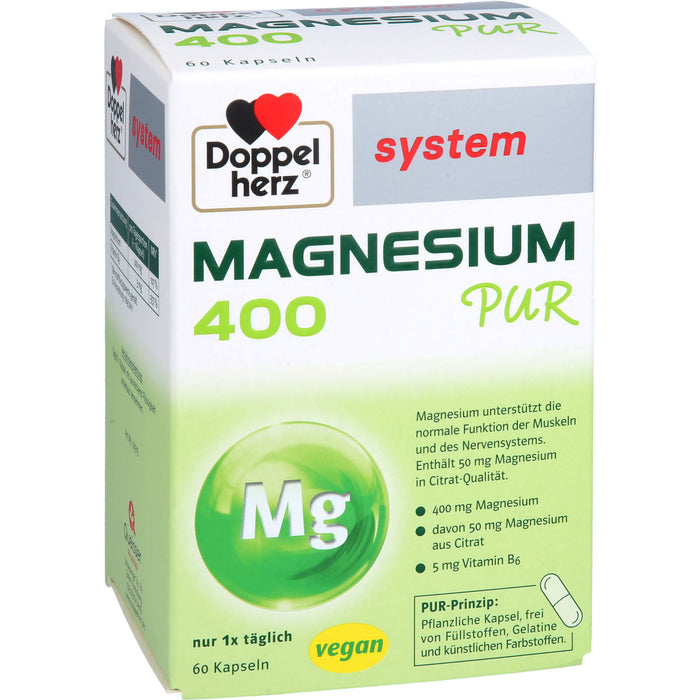 Doppelherz Magnesium 400 Pur system, 60 St KAP