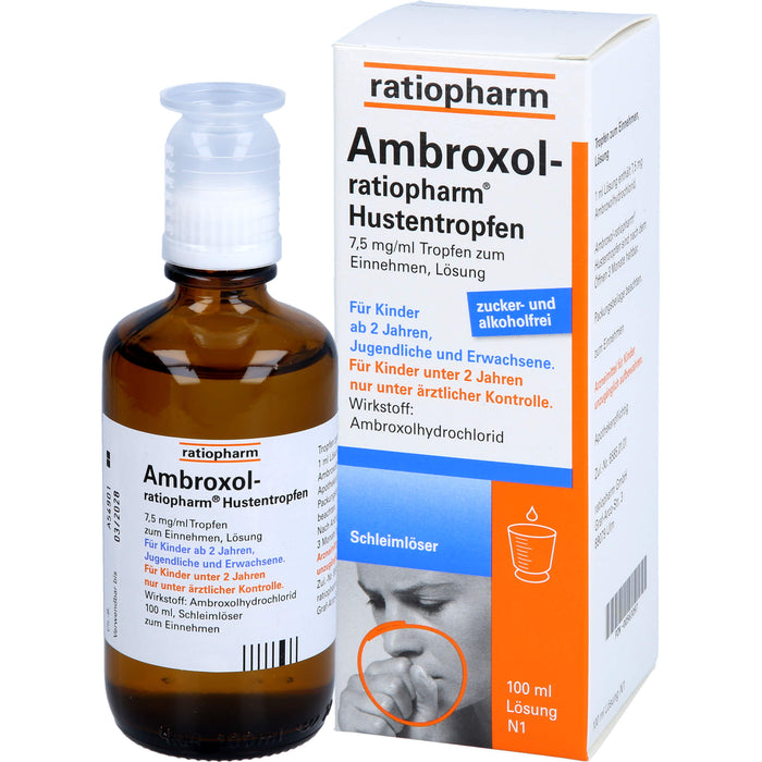 Ambroxol-ratiopharm Hustentropfen, 100 ml Solution