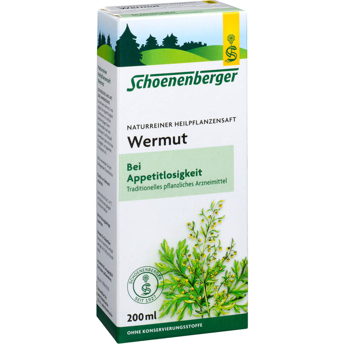 Schoenenberger Wermut naturreiner Heilpflanzensaft, 200 ml Lösung