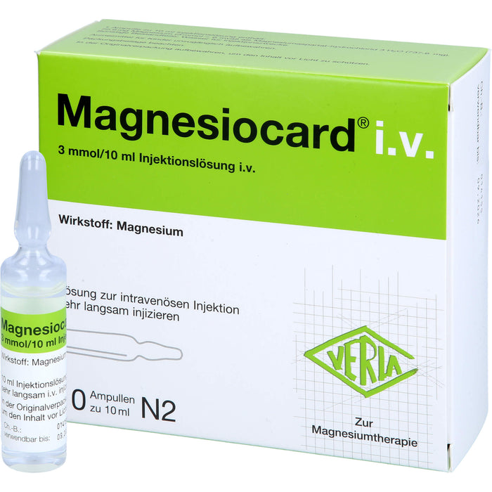 Magnesiocard i.v. Ampullen bei Magnesiummangel, 100 ml Lösung