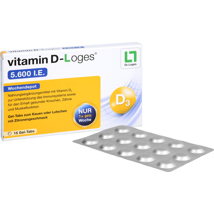 vitamin D-Loges 5.600 I.E. Gel-Tabs, 15 pcs. Tablets