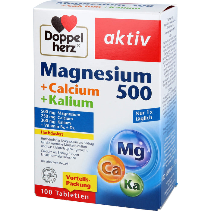 Doppelherz Magnesium 500 Calcium + Kalium, 100 St TAB