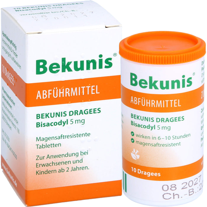 Bekunis Dragees Bisacodyl 5 mg Abführmittel, 10 pc Tablettes