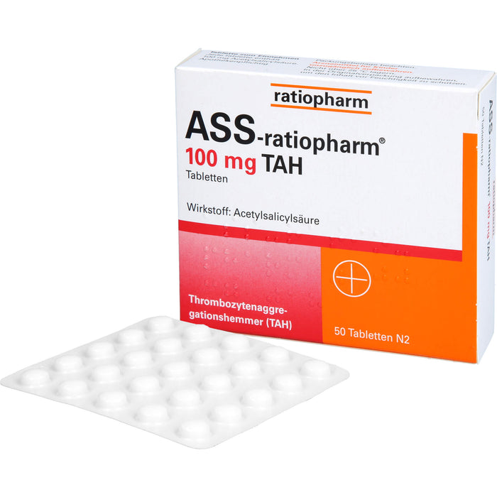 ASS-ratiopharm 100 mg TAH Tabletten, 50 pcs. Tablets