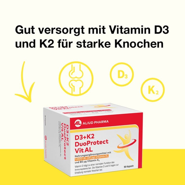 D3+K2 DuoProtect Vit AL 1000 I.E./80 ug Kapseln, 90 pcs. Capsules