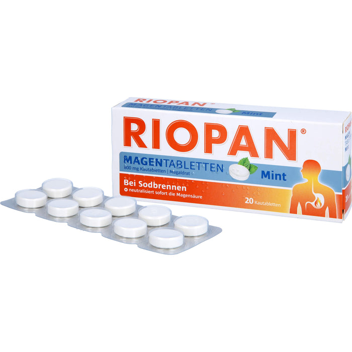 RIOPAN Magentabletten Kautabletten Mint bei Sodbrennen, 20 pcs. Tablets