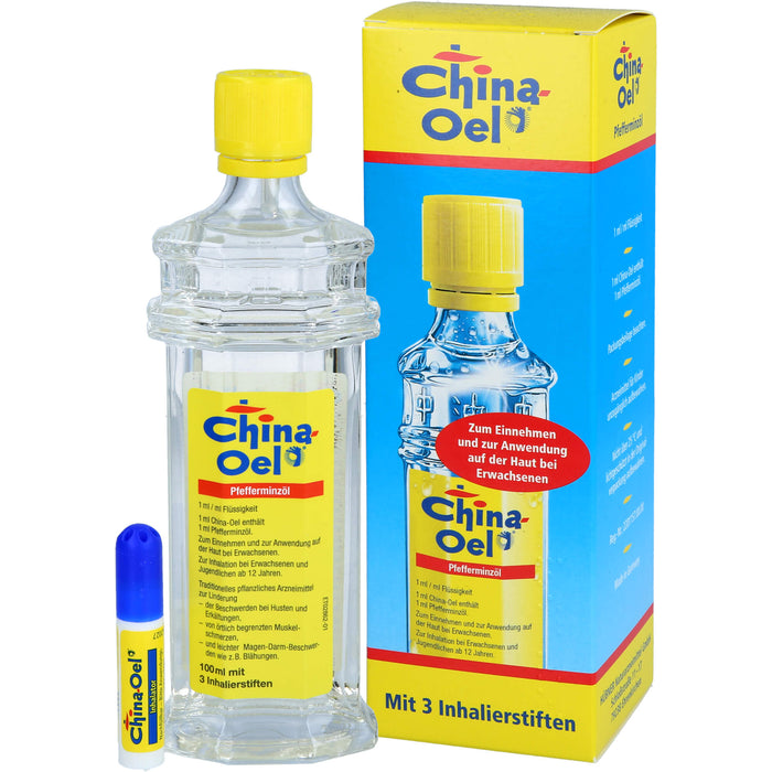 China-Oel mit 3 Inhalatoren Pfefferminzöl, 100 ml Huile éthérique