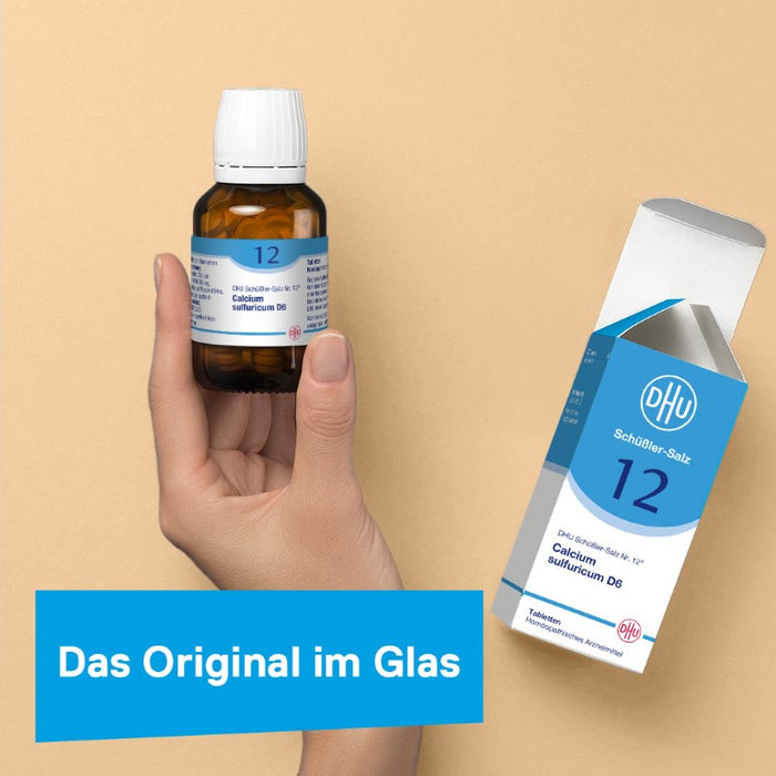 DHU Schüßler-Salz Nr. 12 Calcium sulfuricum D12 – Das Mineralsalz der Gelenke – das Original – umweltfreundlich im Arzneiglas, 900 St. Tabletten