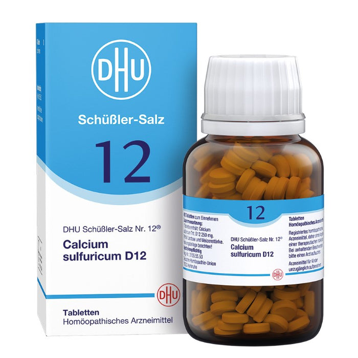 DHU Schüßler-Salz Nr. 12 Calcium sulfuricum D12 – Das Mineralsalz der Gelenke – das Original – umweltfreundlich im Arzneiglas, 420 pc Tablettes