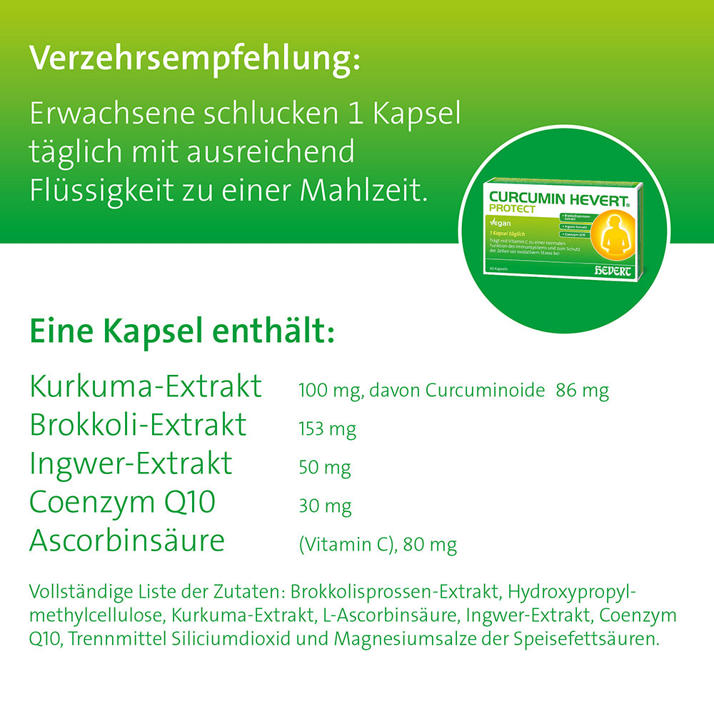 Curcumin Hevert Protect, 60 St. Kapseln Hevert-Testen