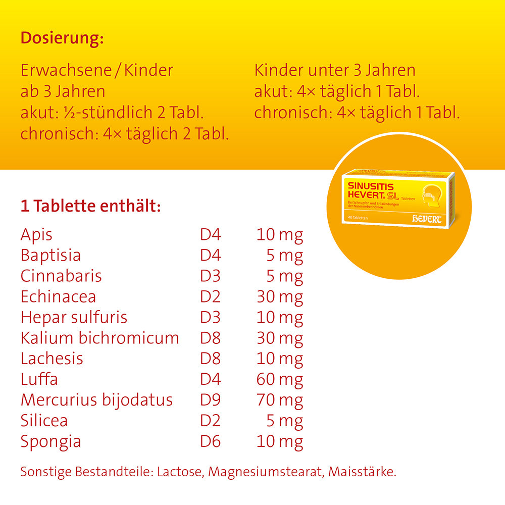 Sinusitis Hevert SL, 40 St. Tabletten Hevert-Testen