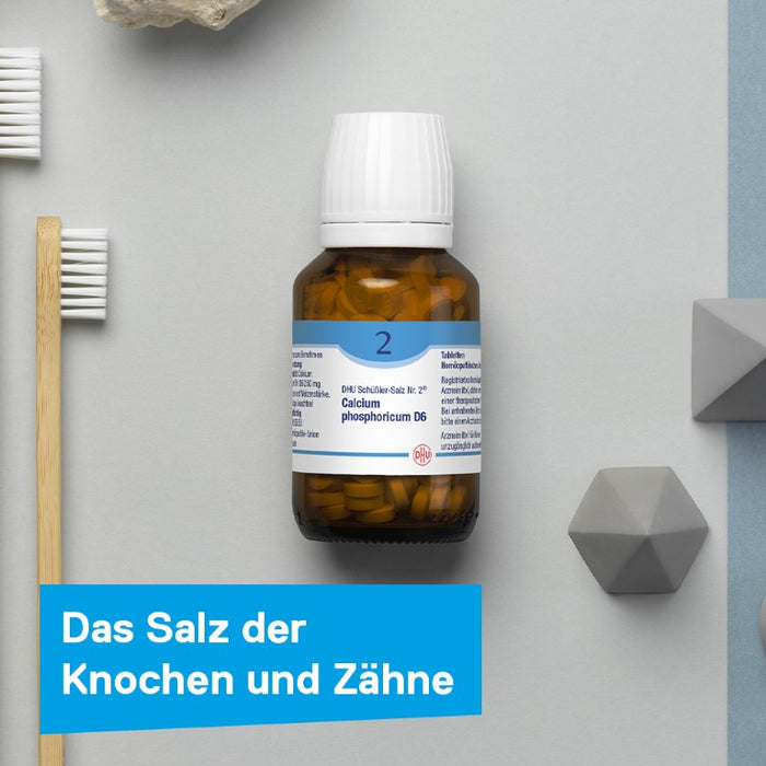 DHU Schüßler-Salz Nr. 2 Calcium phosphoricum D12 – Das Mineralsalz der Knochen und Zähne – das Original – umweltfreundlich im Arzneiglas, 80 St. Tabletten