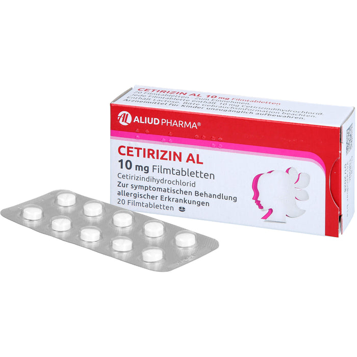 CETIRIZIN AL 10 mg Filmtabletten bei allergischen Erkrankungen, 20 St. Tabletten