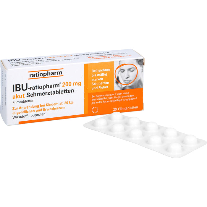 Ibu-ratiopharm 200 akut Tabletten, 20 pcs. Tablets