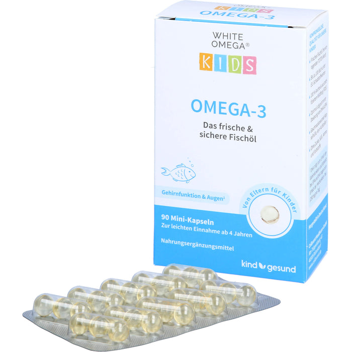 WHITE OMEGA Kids Reine Omega-3-Fischöl-Kapseln, 90 pc Capsules