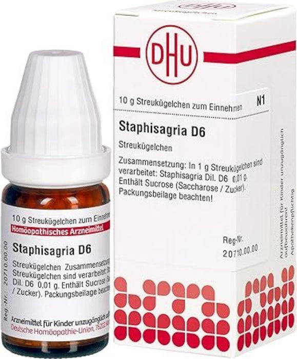 DHU Staphisagria D 6 Streukügelchen, 10 g Globules