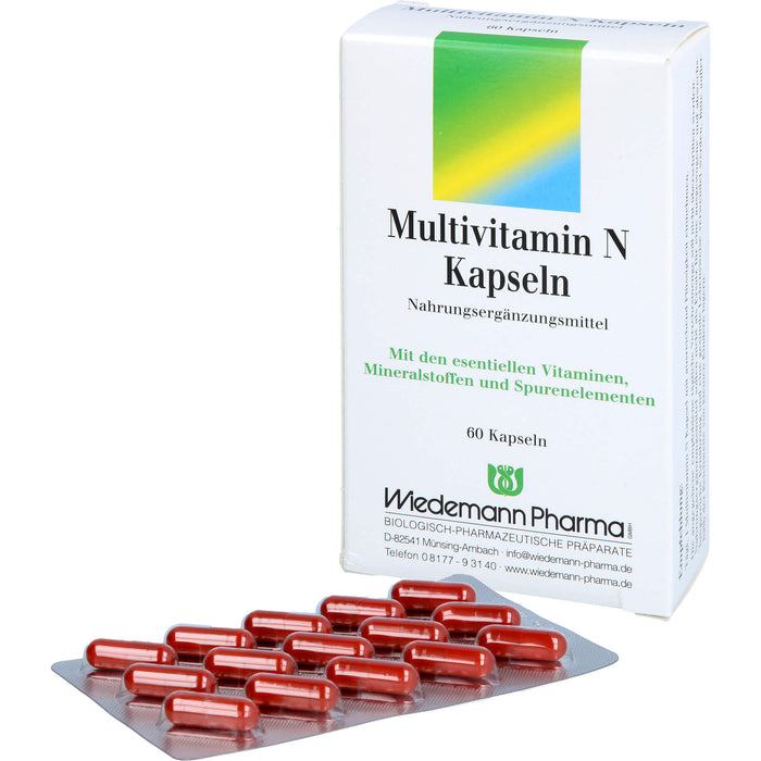 Wiedemann Pharma Multivitamin N Kapseln zur Unterstützung eines normalen Energiestoffwechsel, 60 pcs. Capsules