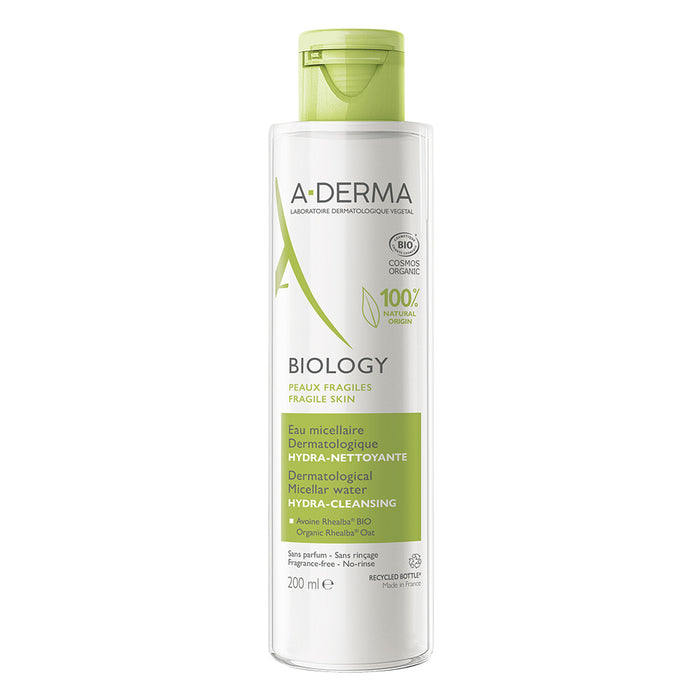 A-DERMA BIOLOGY Feuchtigkeitsspendendes Dermatologisches Mizellenwasser, 200 ml Lotion