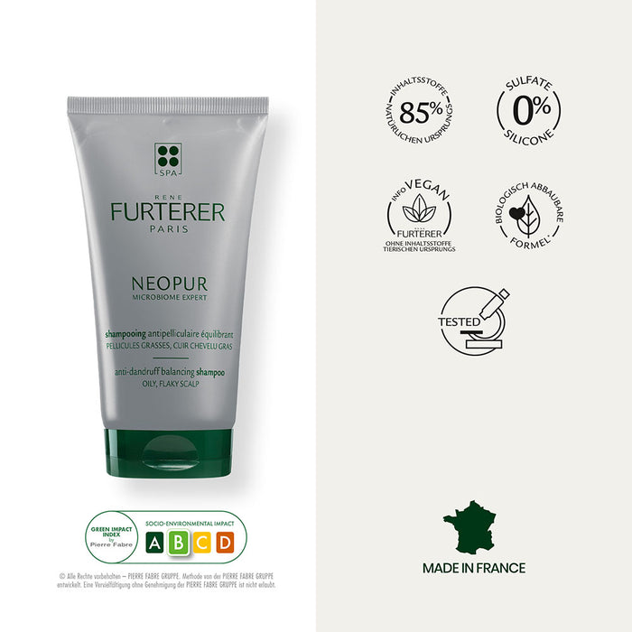 RENE FURTERER NEOPUR Ausgleichendes Anti-Schuppen Shampoo für fettige Schuppen & Kopfhaut - bei Schuppen, 150 ml Shampoo