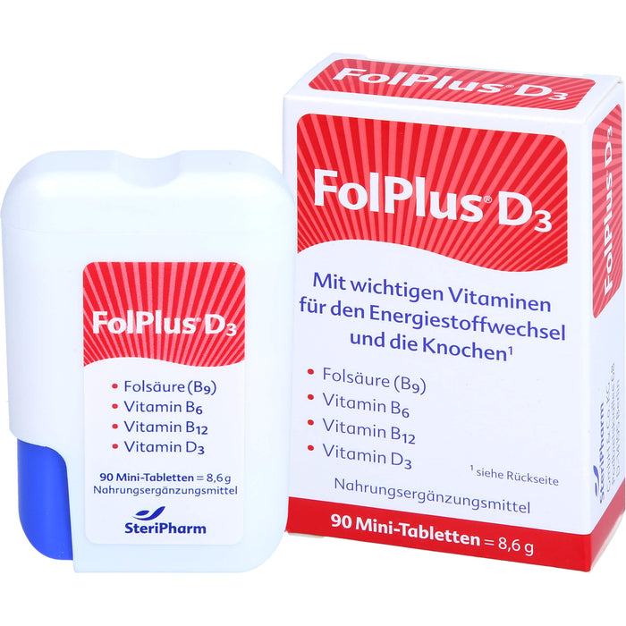 FolPlus + Vitamin D3 Mini-Tabletten, 90 St. Tabletten