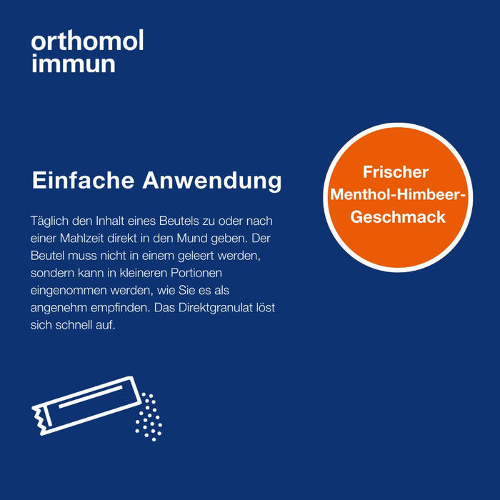 Orthomol Immun - Mikronährstoffe zur Unterstützung des Immunsystems - mit Vitamin C, Vitamin D und Zink - Menthol-Himbeere, 30 St. Tagesportionen