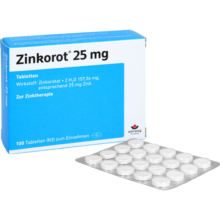 Zinkorot 25 mg Tabletten zur Zinktherapie, 100 pcs. Tablets