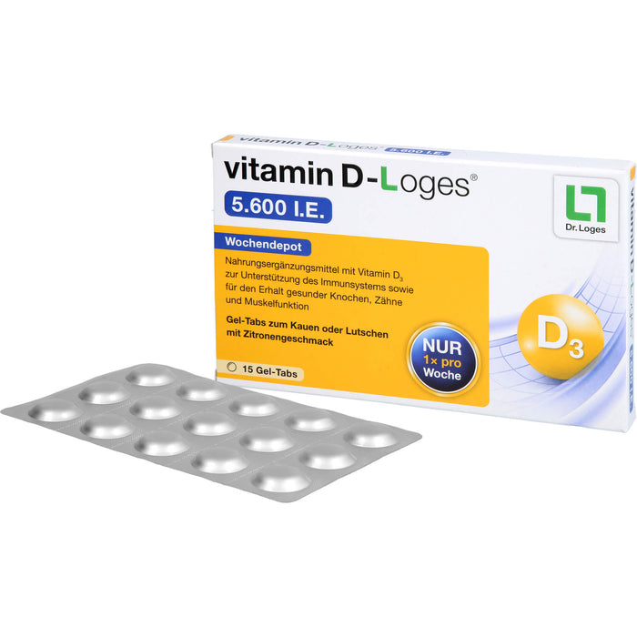 vitamin D-Loges 5.600 I.E. Gel-Tabs, 15 pc Tablettes