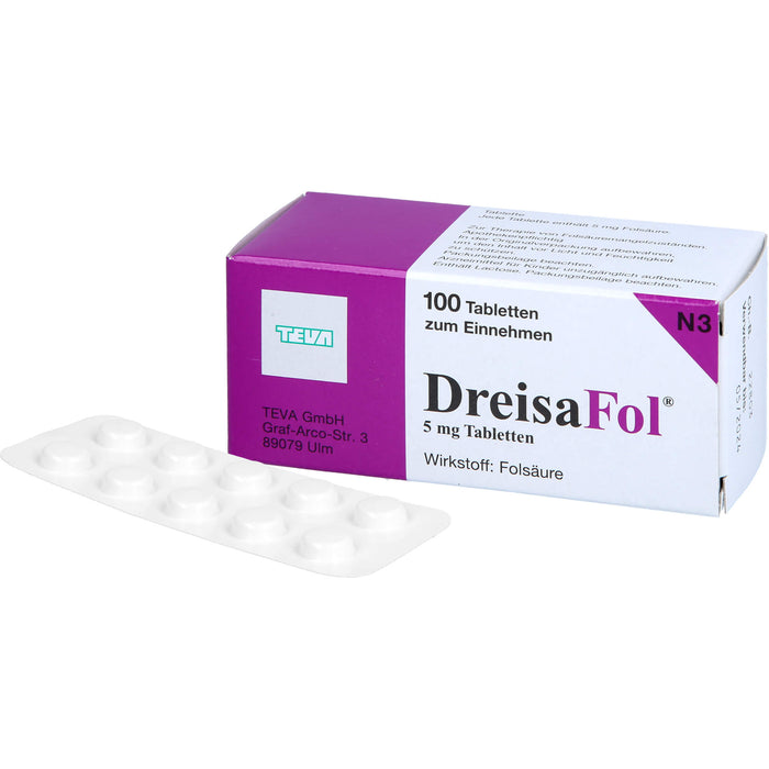 DreisaFol Tabletten bei Folsäuremangelzuständen, 100 St. Tabletten