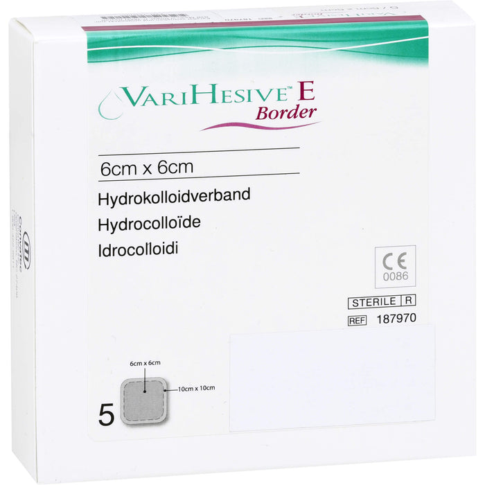 VARIHESIVE E Border 6 cm X 6 cm Hydrokolloidverband, 5 pcs. Compresses