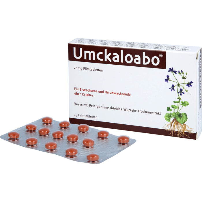 Umckaloabo 20 mg Filmtabletten, 15 pcs. Tablets