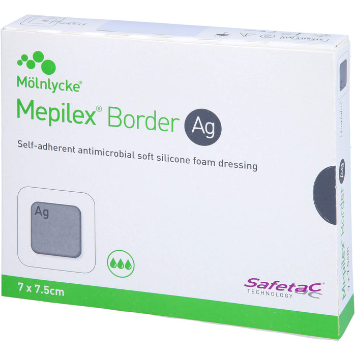 Mepilex Border Ag Schaumverband 7 x 7,5 cm, 5 pcs. dressing