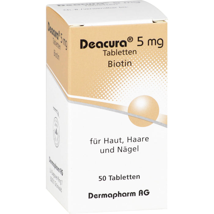 DEACURA 5 mg Tabletten für Haut, Haare und Nägel, 50 pc Tablettes