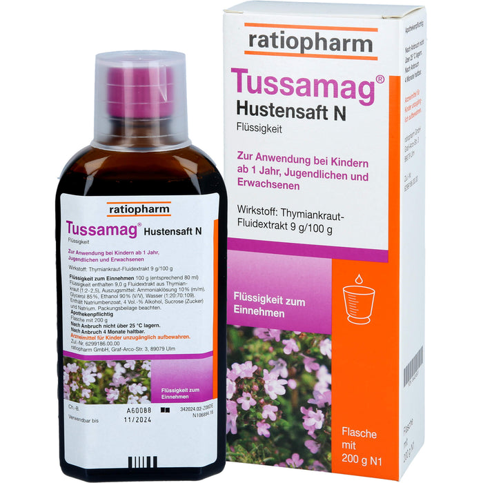 Tussamag Hustensaft N, 200 g Lösung