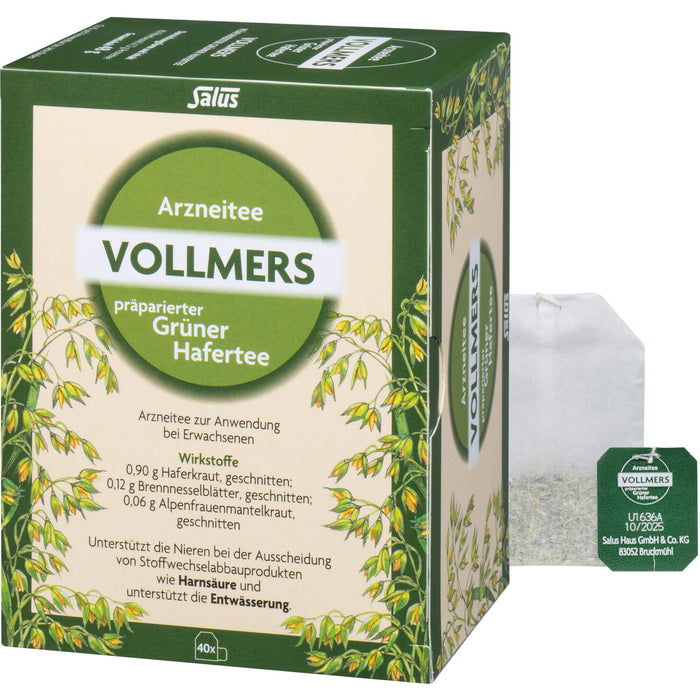 Salus VOLLMERS Grüner Hafertee Filterbeutel, 40 pc Sac filtrant