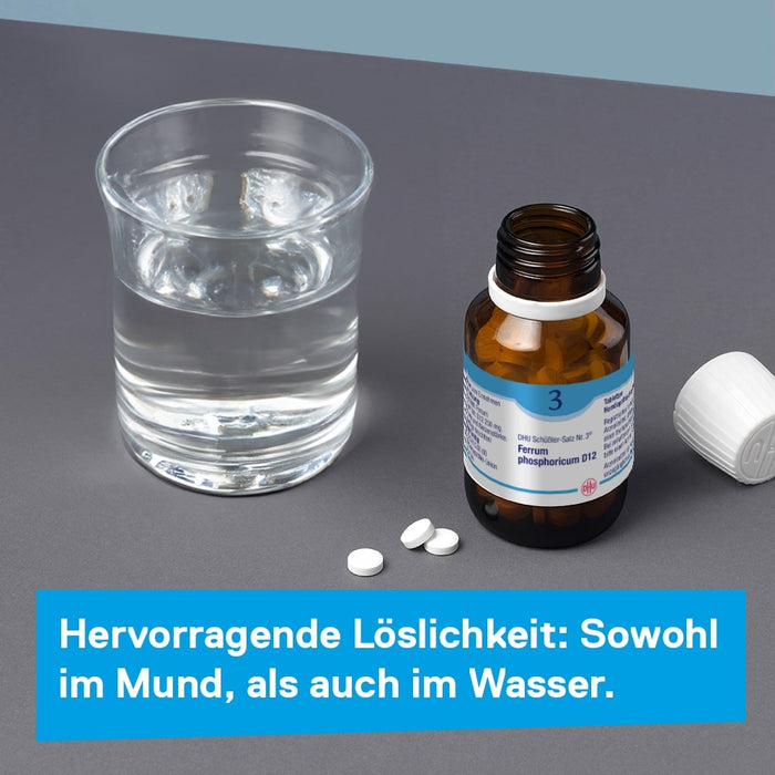 DHU Schüßler-Salz Nr. 3 Ferrum phosphoricum D6 – Das Mineralsalz des Immunsystems – das Original – umweltfreundlich im Arzneiglas, 420 pc Tablettes