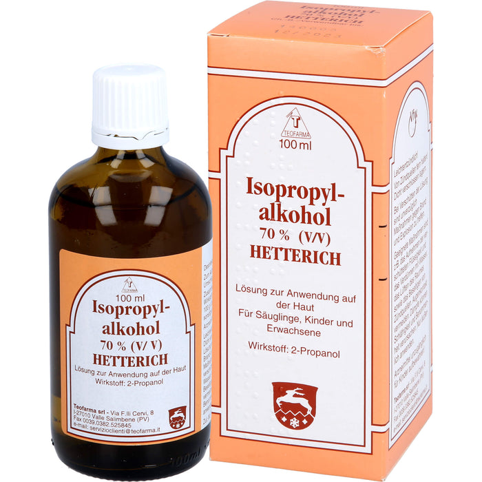 Isopropylalkohol 70 % Hetterich Desinfektionslösung, 100 ml Solution