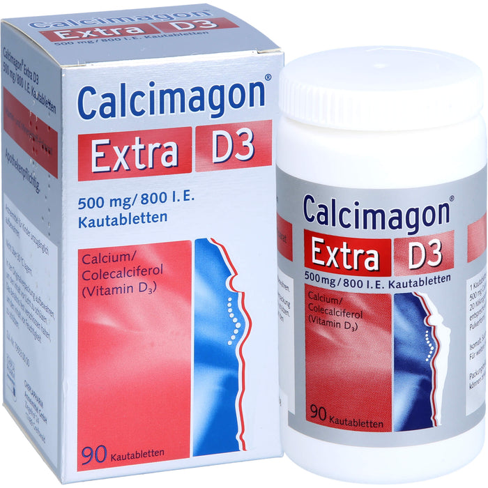 Calcimagon Extra D3 500 mg / 800 I.E. Kautabletten, 90 pcs. Tablets