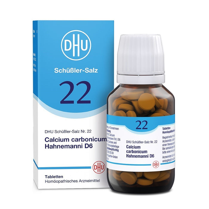 DHU Schüßler-Salz Nr. 22 Calcium carbonicum Hahnemanni D6 – Das Mineralsalz des Calciumstoffwechsels und des Lymphsystems – das Original – umweltfreundlich im Arzneiglas, 200 pcs. Tablets