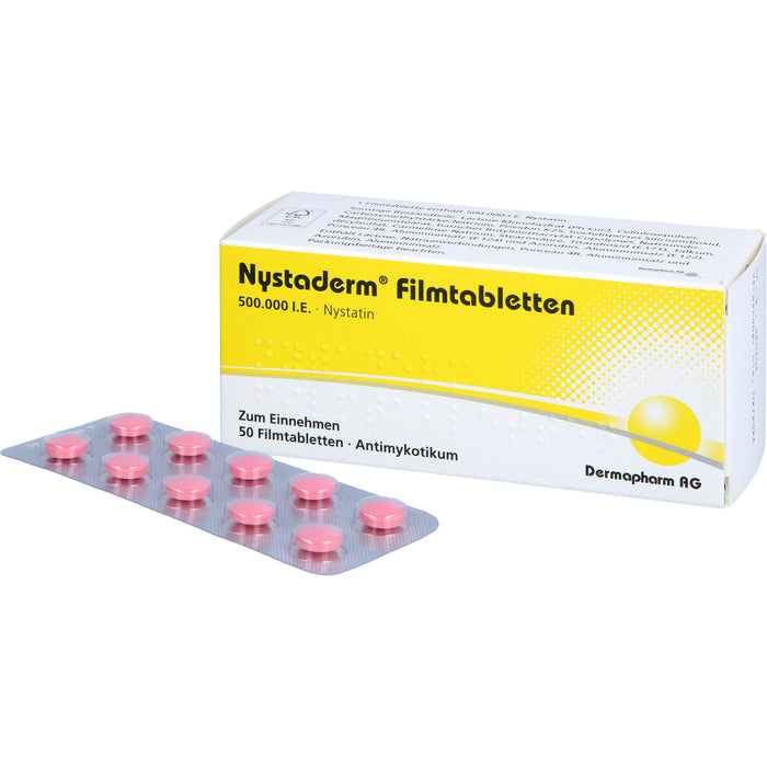 Dermapharm Nystaderm Filmtabletten bei nystatinempfindlicher Hefepilzinfektionen, 50 pc Tablettes