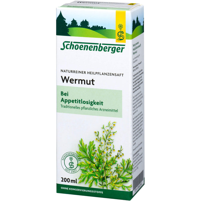 Schoenenberger Wermut naturreiner Heilpflanzensaft, 200 ml Lösung