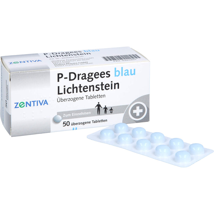 P-Dragees blau Lichtenstein, Überzogene Tabletten, 50 St UTA