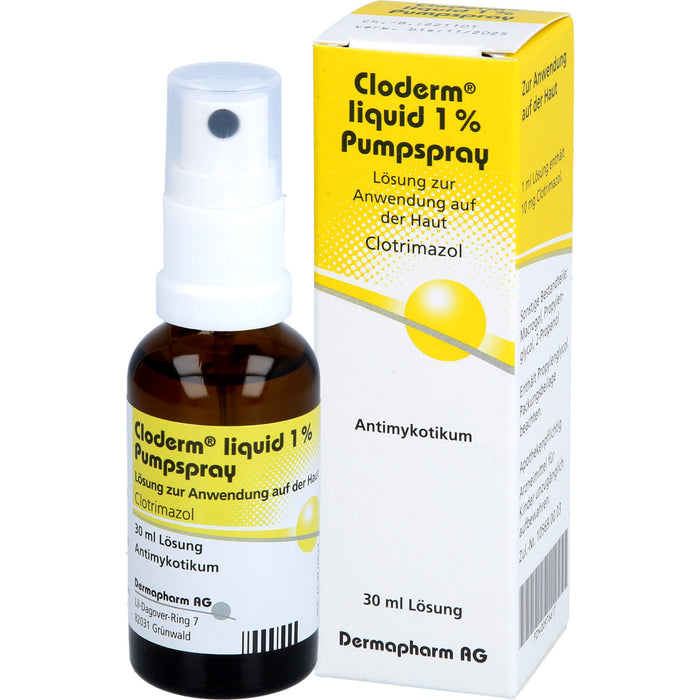 Cloderm Liquid 1 % Pumpspray Antimykotikum, 30 ml Solution