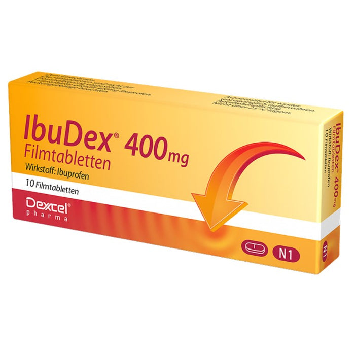 IbuDex 400 mg Filmtabletten bei Schmerzen und Fieber, 10 pc Tablettes