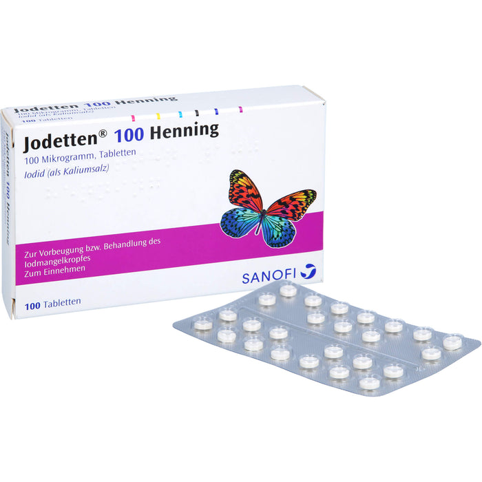 Jodetten 100 Henning Tabletten zur Vorbeugung und Behandlung des Jodmangelkropfes, 100 St. Tabletten