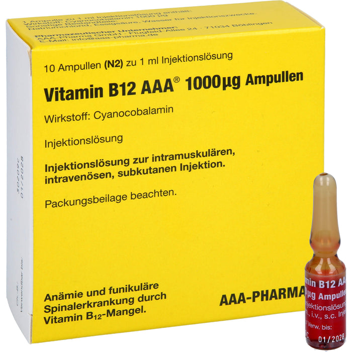 Vitamin B12 AAA 1000 µg Ampullen, 10 pcs. Ampoules